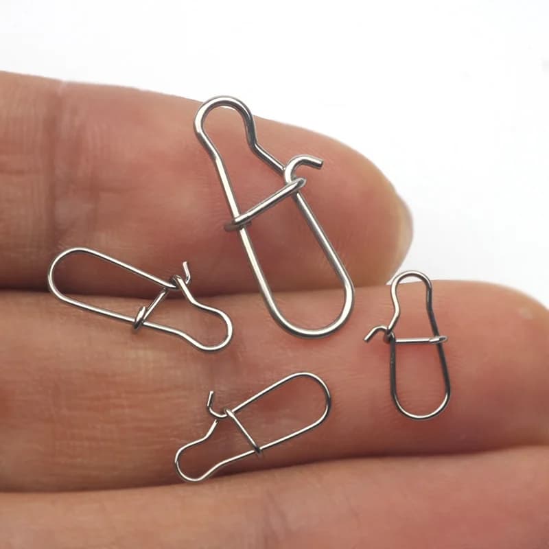 Rompin 100pcs 000-5# fishing nice hooked snap Pin 304 Stainless Steel Fishing Ba