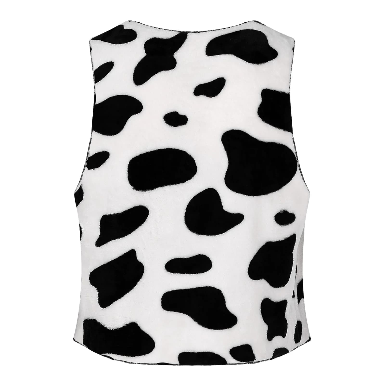 Veste sans manches imprimée vache pour homme - Costume hippie carnaval Halloween Noël rôle cowboy