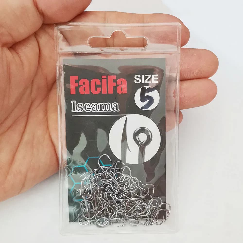 100 hameçons circle offset pour carpe et pêche en mer, type Iseama, idéal pour la pêche à la mouche et au jig
