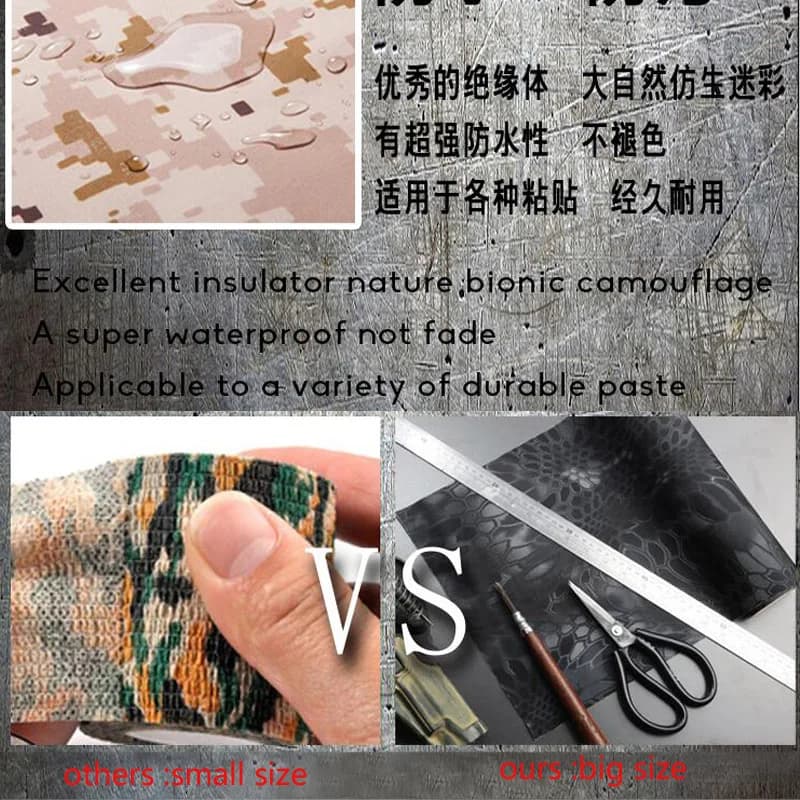 Ruban camouflage adhésif VULPO 20x150cm - Bandage tactique pêche camouflage équipement