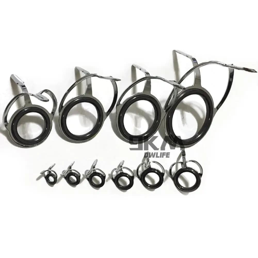 Kit réparation 10 guides anneaux canne mixte taille - Acier inoxydable eau douce et mer 6-42#