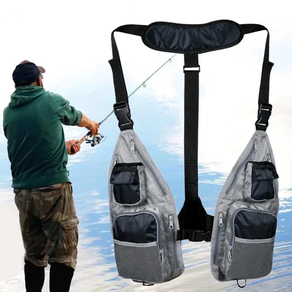 Veste filet pêche légère respirante - Gilet technique avec poches et côtés ouverts pour pêche au leurre