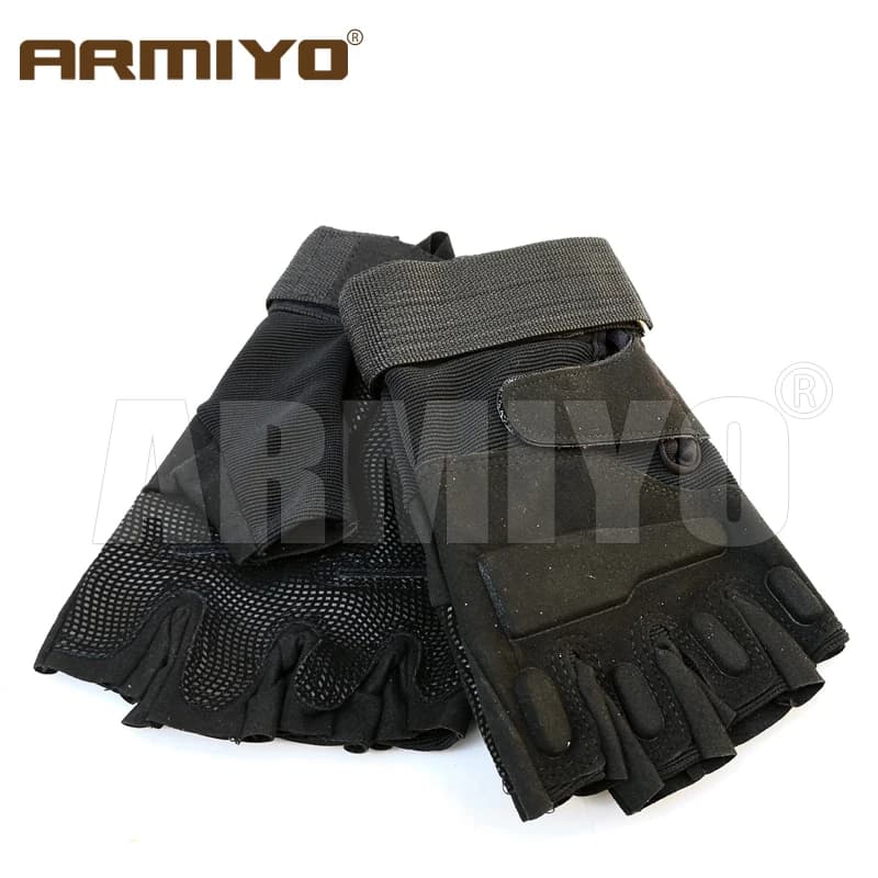 Gants tactiques demi-doigts Armiyo pour pêche sportive, chasse et airsoft - Protection outdoor