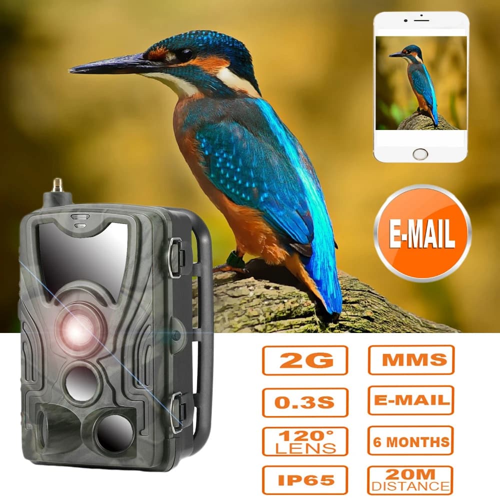 Caméra Suntekcam HC801M 20MP 1080P GSM déclenchement 0.3s pour chasse et pêche observation France