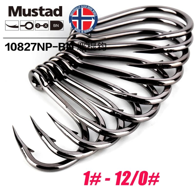 Hameçons mer Mustad Norvège taille 1#-12/0# - Gros hameçons circle puissants pour pêche gros poissons
