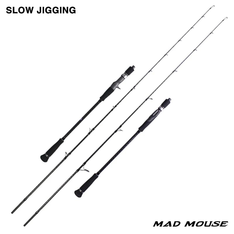 Canne slow jigging MADMOUSE Full Fuji 6'3" pour jigs 80-350g - Rod boat pêche eau salée casting 15kg