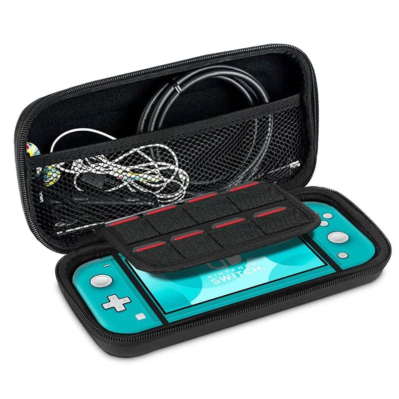 Étui rigide EVA pour Nintendo Switch Lite - Coque anti-choc avec couverture PU pour console portable