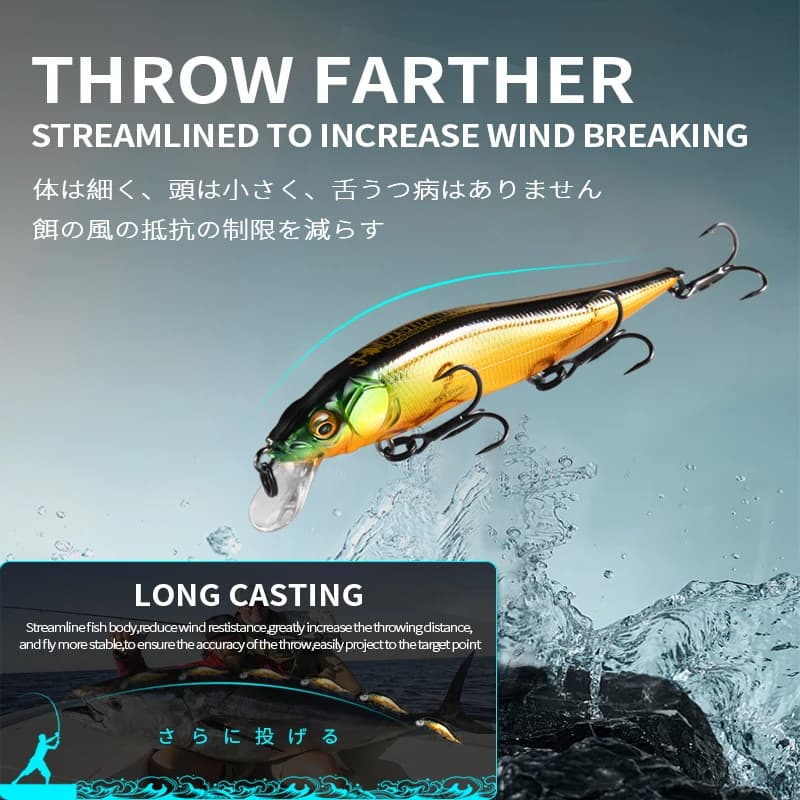 Leurre pêche leurre minnow wobbleur 10g 9.8cm pour truite brochet prédateur qualité professionnelle