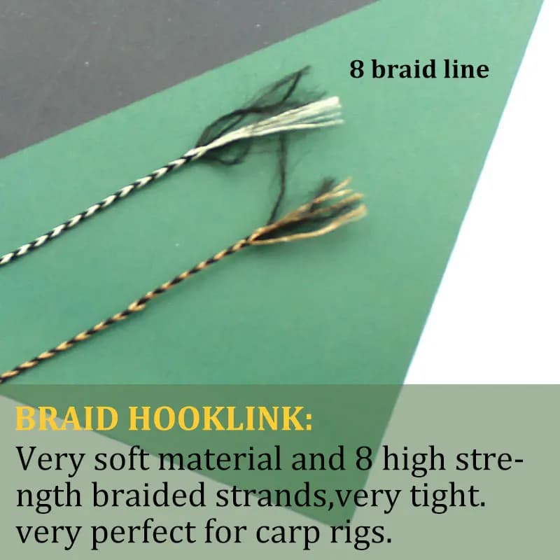 Ligne carp fishing 20m soft hook link - Bas de ligne 8 brins non gainé pour hair rig - 15LB/25LB/35LB