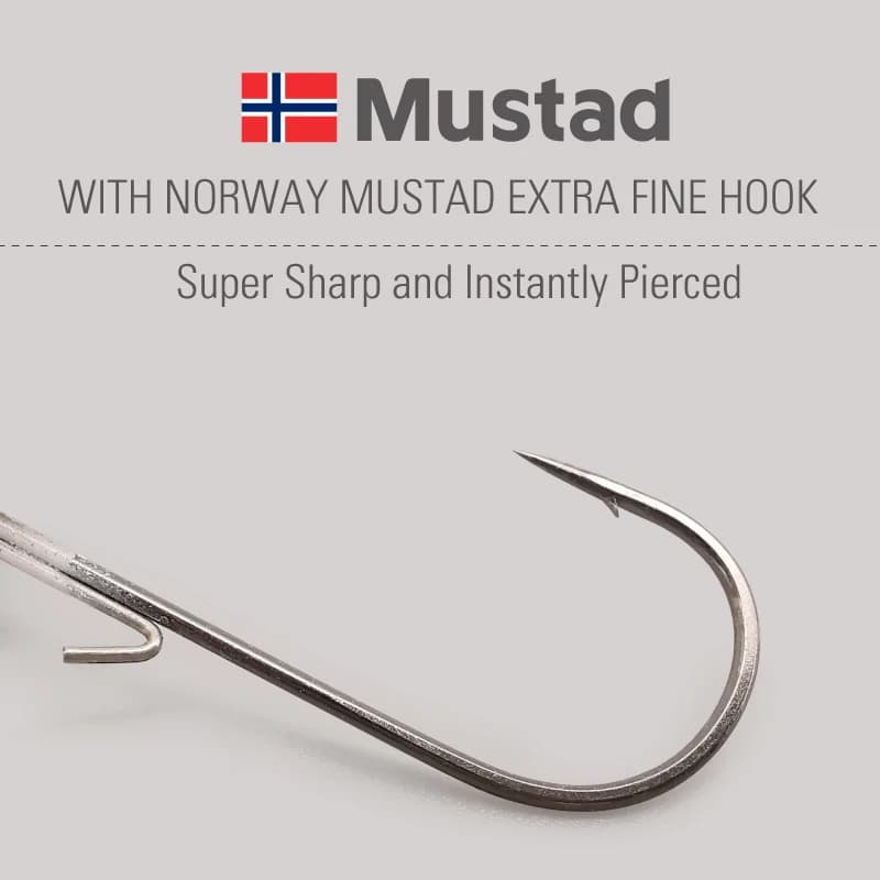Tête plombée LUREHOLIC 1.8g-10g avec hameçon Mustad pour leurres souples pêche carnassiers