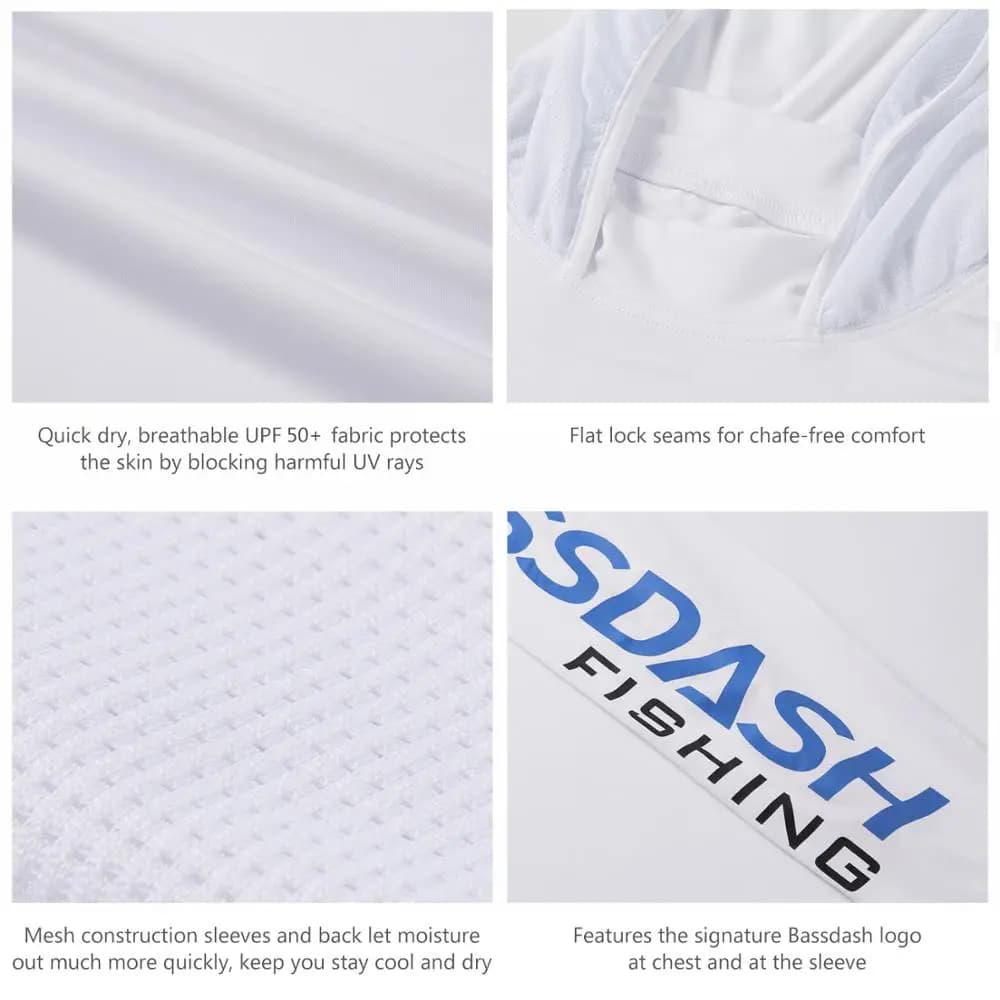 Chemise de pêche homme manches longues à capuche anti-UV UPF 50+ pour une protection solaire optimale