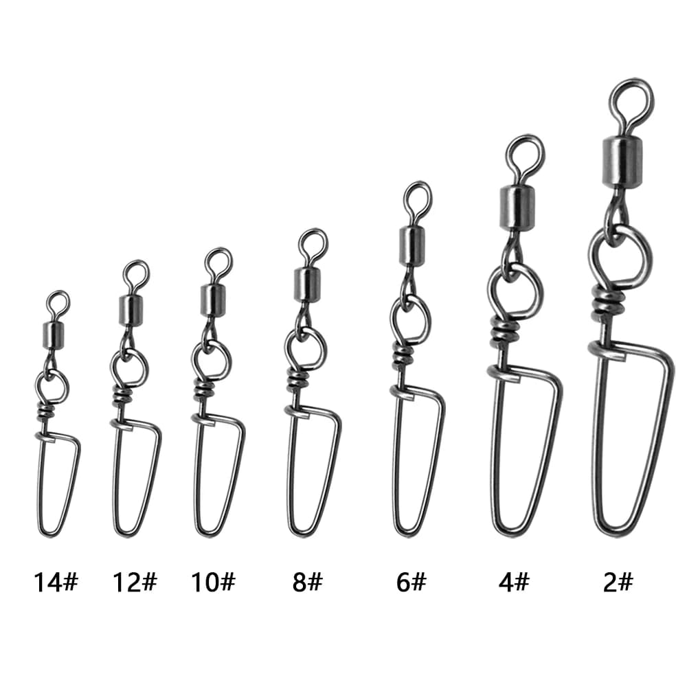 Boîte de 50 à 100 émerillons pêche à hameçon avec agrafe et roulement pour leurres et accessoires