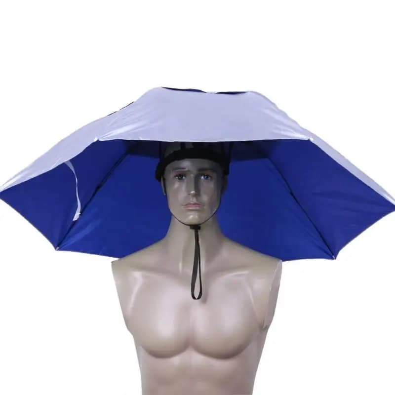 Parapluie chapeau pêche 95cm anti-UV pliable 3 sections - Protection pluie et soleil hommes femmes