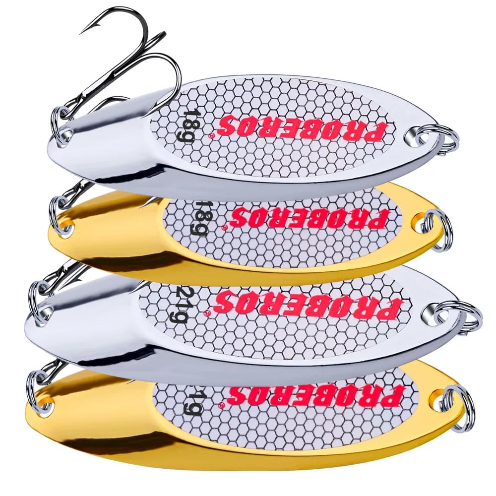 Cuillère tournante PRO BEROS 3g-60g - Leurre métal à paillettes pour truite et carnassiers avec bruit attractif