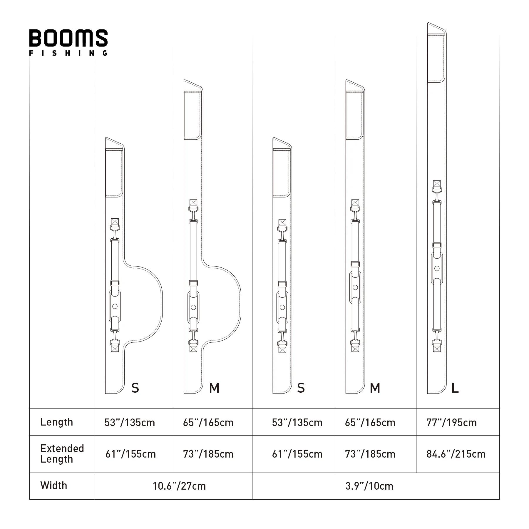 Sac pliable Booms Fishing PB3 pour cannes à pêche 130-215cm avec étui pour moulinets multi-tailles