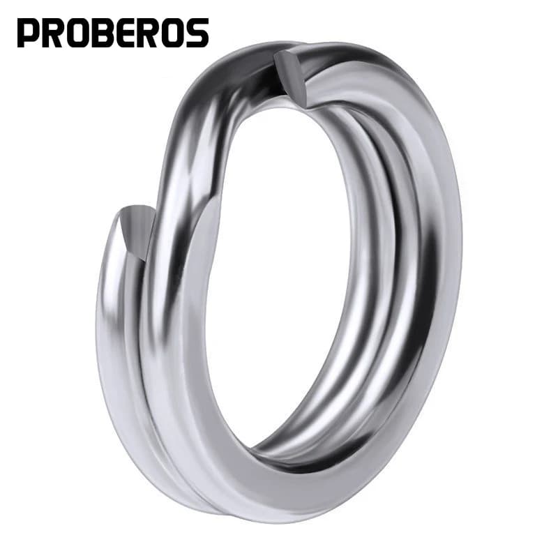 50 anneaux split pêche inox argent PROBEROS pour leurres CrankHard accessoires connecteurs 0#-12#