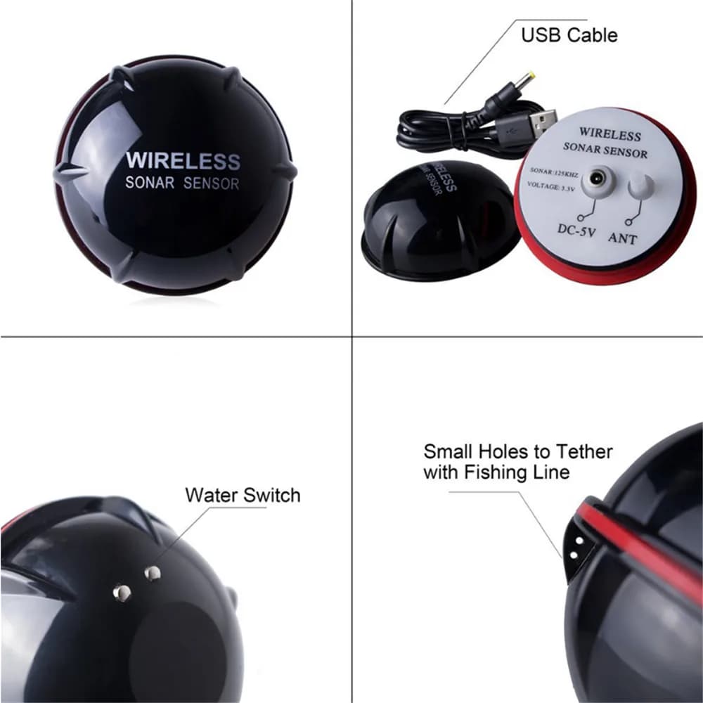 Sonar portable sans fil Smart Fish Finder avec alarme de capture et écran LCD pour détecteur de poissons