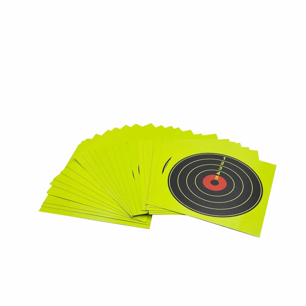 20 cibles carton jaune 14cm éclaboussantes - Papier réactif pour piège à plombs et entraînement
