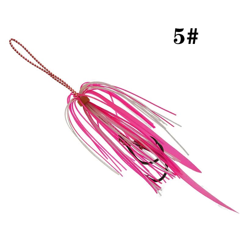 5 Jupe Silicone Luminescente pour Montage Assist Hook Inchiku - Accessoires Pêche Mer
