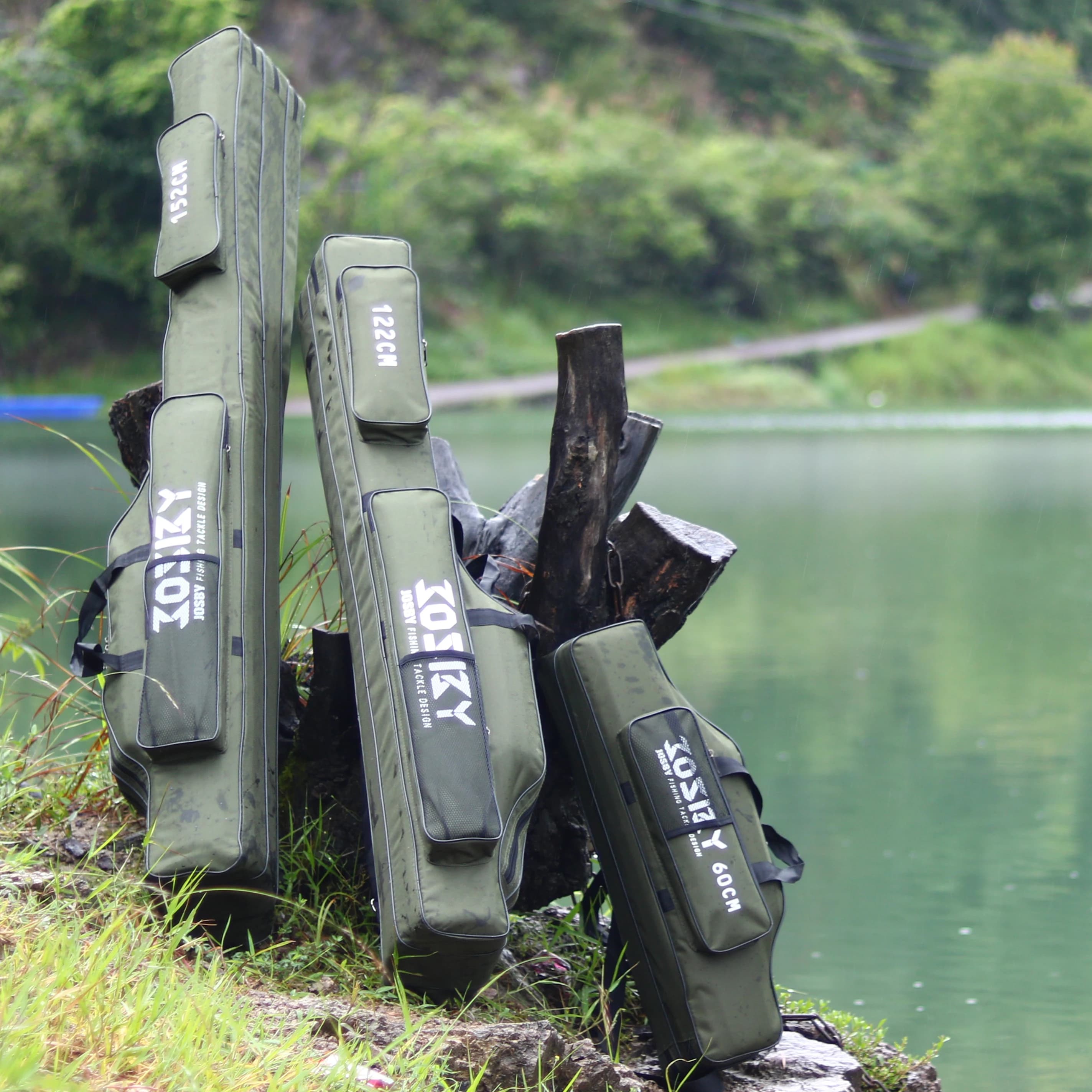 Sac de transport pliable canne à pêche portable 122cm 152cm 182cm rangement moulinet accessoires