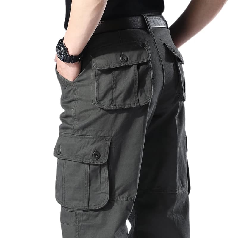 Pantalon camouflage cargo coton ample poids lourd - Vêtements pêche sportive