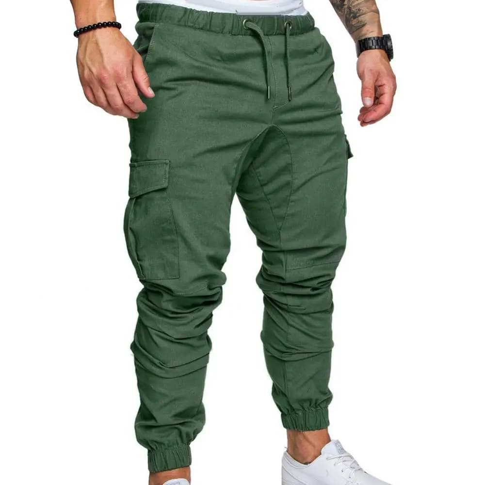 Pantalon cargo jogger homme avec cordon de serrage - Taille XS à 4XL - Idéal pêche et outdoor