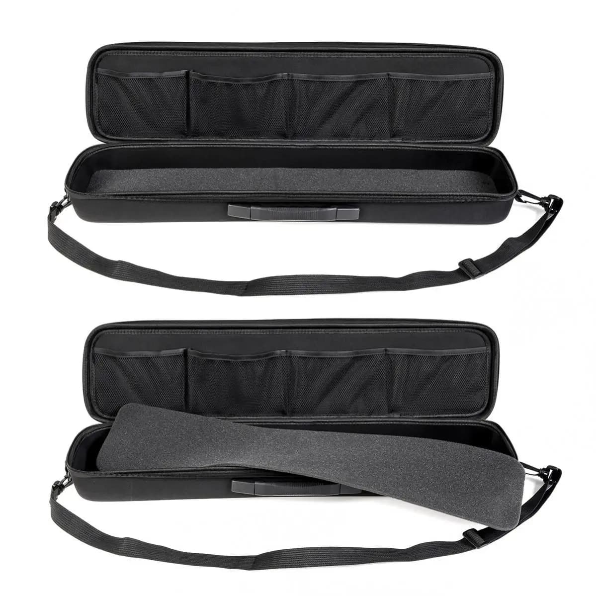 Boîte pêche portable EVA épaisse 64x16x7cm, coffre rigide rangement cannes moulinets leurres outils