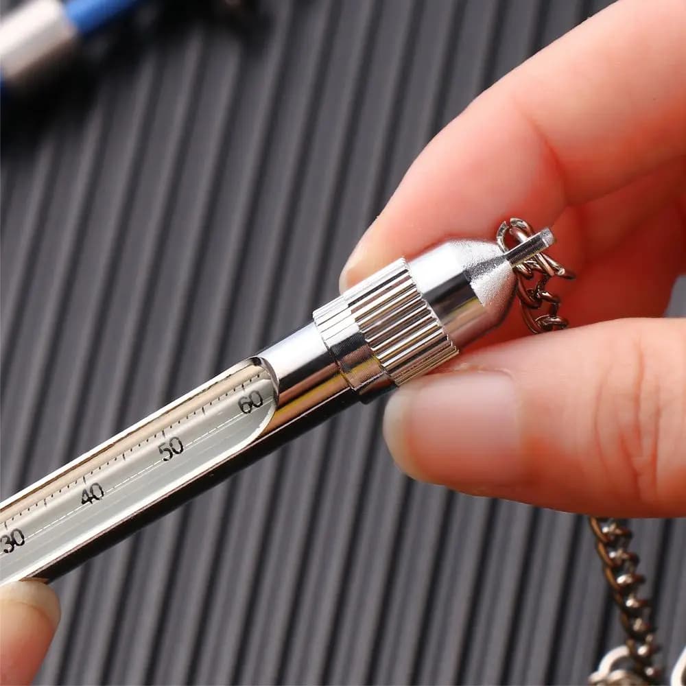 Thermomètre pêche eau ruisseau acier inoxydable avec mousqueton sensible accessoires pêche à la mouche