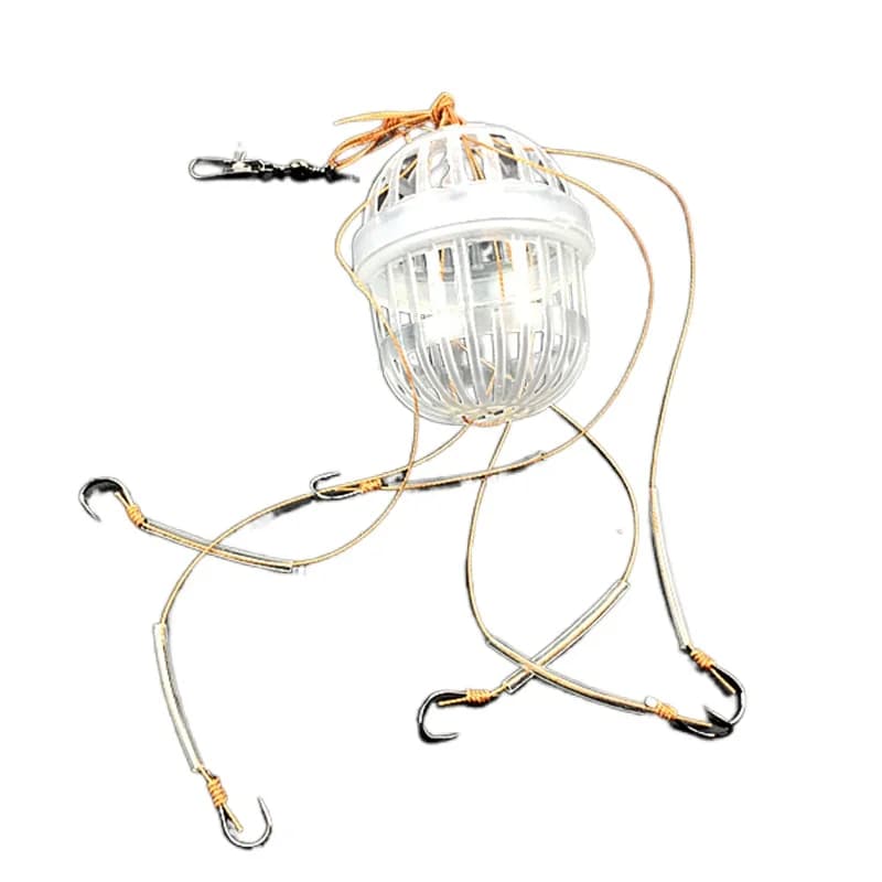 Cage à appâts explosion 1PC pour pêche à la carpe - Boîte sphérique avec 6 hameçons acier carbone