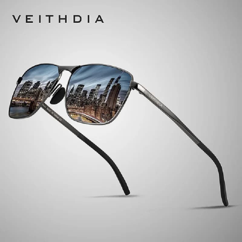 Lunettes de soleil vintage VEITHDIA V2462 pour pêche sportive - Verres polarisés UV400 homme femme