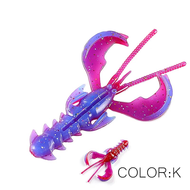 Leurre souple homard 65mm/40mm avec odeur sel - appât crevette attractif pour pêche au wobbler