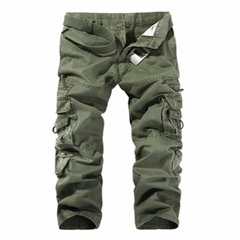 Salopette cargo homme lavage facile pour pêche quotidienne - Pantalon multi-poches vert armée automne