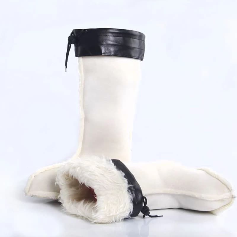 Chaussons de pluie doublés polaire haute tube - Protège-chaussures chauds hiver pour pêche et extérieur