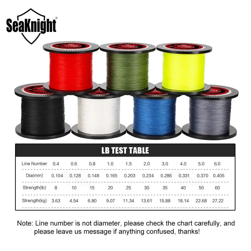 Ligne de pêche Seaknight TP PE 500m-1000m tresse multifilament pour carpe et pêche en mer 8-80LB