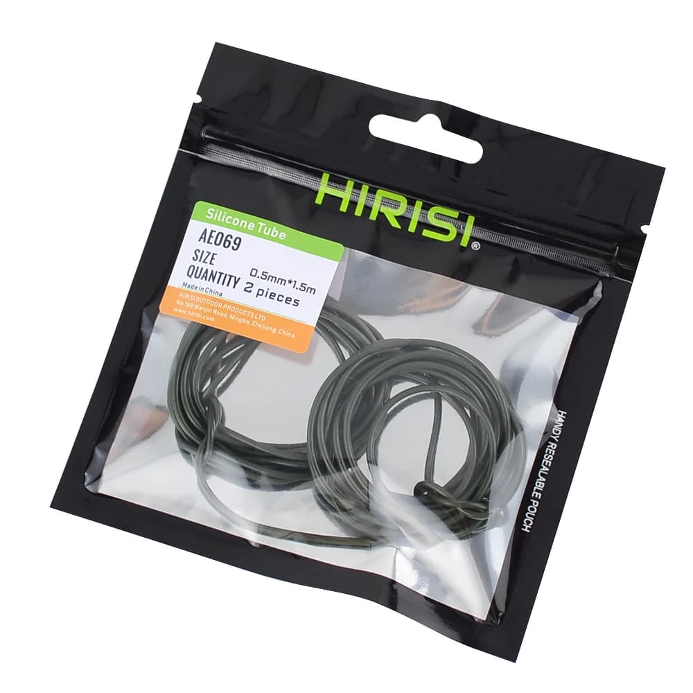 Tube silicone anti-emmêlement pour montage de pêche à la carpe - Tubing rig sécurité lead-clip 0.5x1.8mm 0.8x1.9mm hirisi