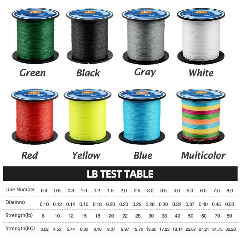 Ligne MEREDITH PE tressée 4 brins 300M pour leurres - Fil multifilament lisse 15-80LB
