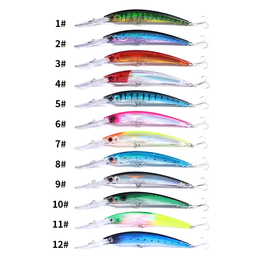 Leurre de pêche HENGJIA 17cm 23.5g Minnow avec yeux 3D - Appât artificiel plongeant 2.5m pour carnassiers