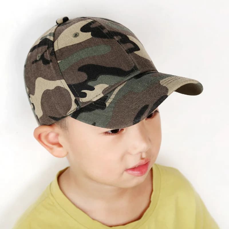 Casquette enfant camouflage pêche jungle - Baseball cap réglable coton étudiant bébé garçon fille