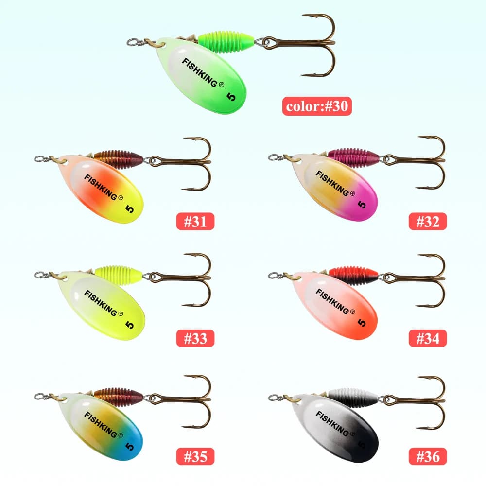 Leurre métallique spinner bait Fish King 4g à 14g pour brochet, leurres durs de pêche avec hameçon triple