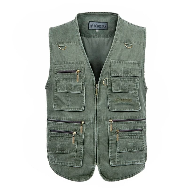 Veste sans manches homme été 6XL 7XL en coton denim avec multiples poches, gilet photo pêche