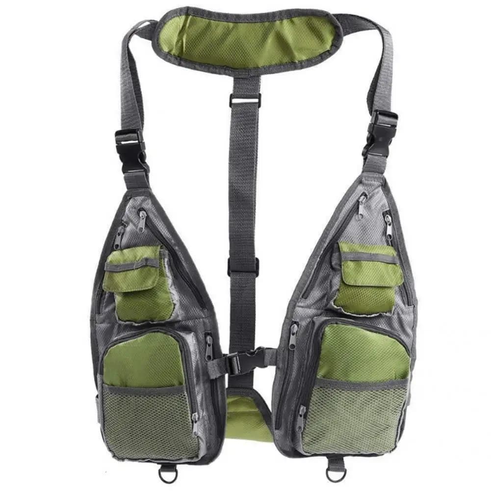 Veste filet pêche légère respirante - Gilet technique avec poches et côtés ouverts pour pêche au leurre
