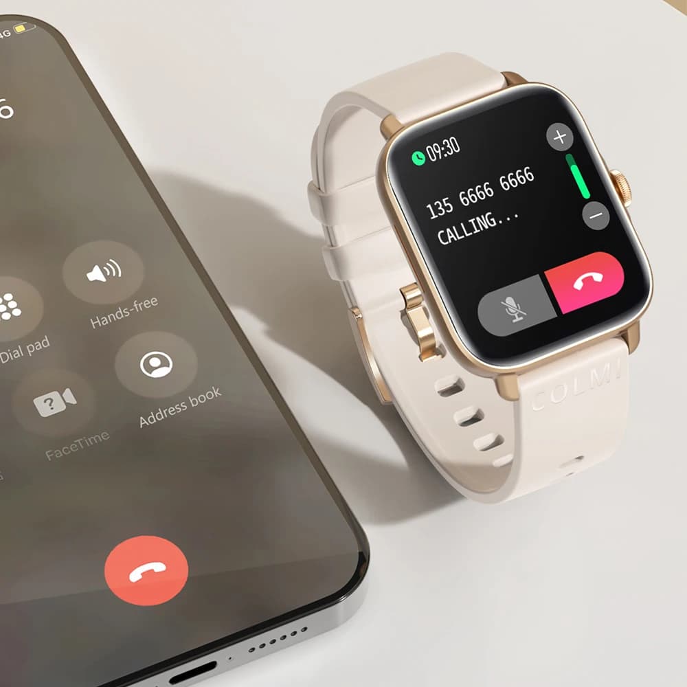 Smartwatch COLMI P28 Plus réponse appels Bluetooth étanche IP67 compatible Android iOS montre homme femme