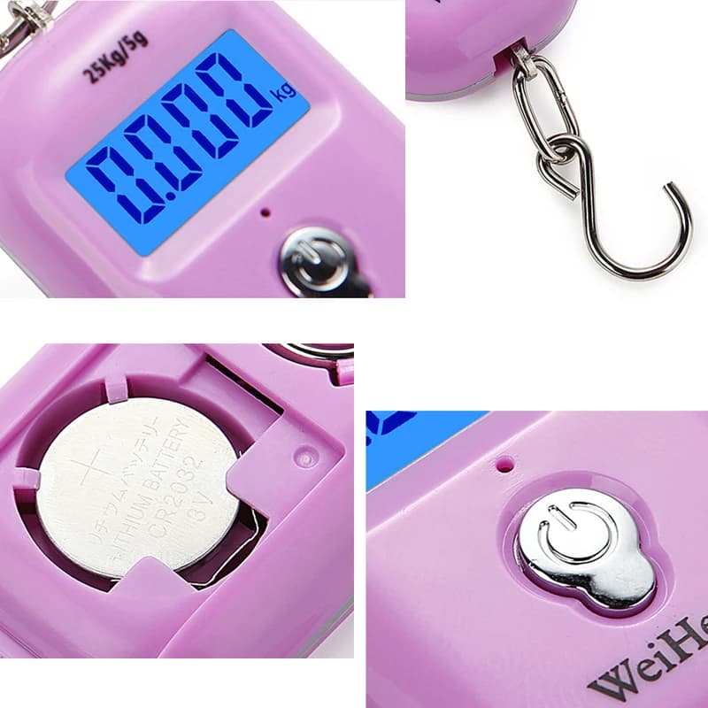 Balance pêche portable 25Kg/10g mini numérique accrocheuse pour bagages voyage clés électronique