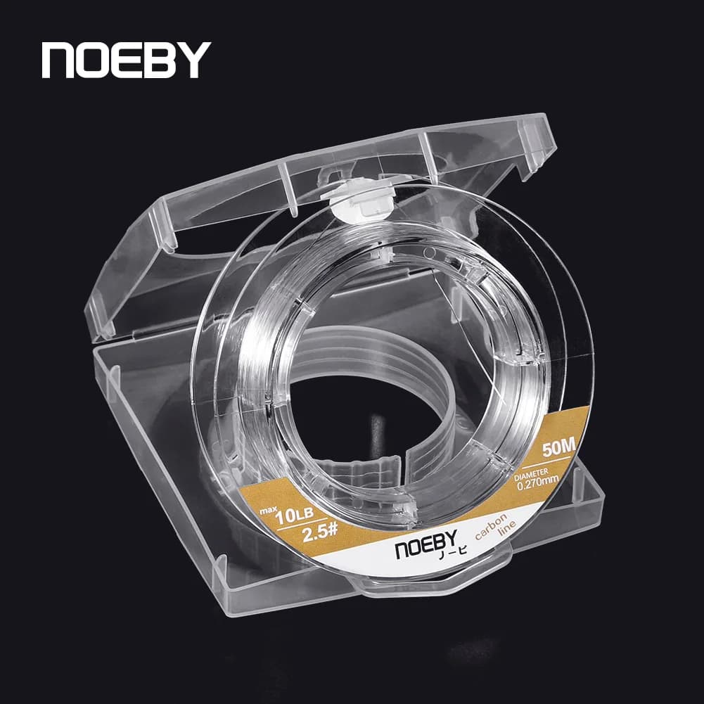 NOEBY Shock Leader Fluorocarbone 50m 6-65lb pour la Pêche en Mer - Ligne Monofilament 100% Carbone Résistante