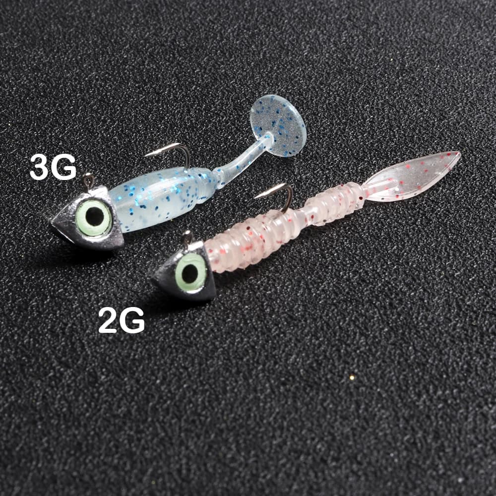 Têtes plombées lumineuses JOHNCOO 8pcs avec œil 3D pour pêche de la glace et du black-bass