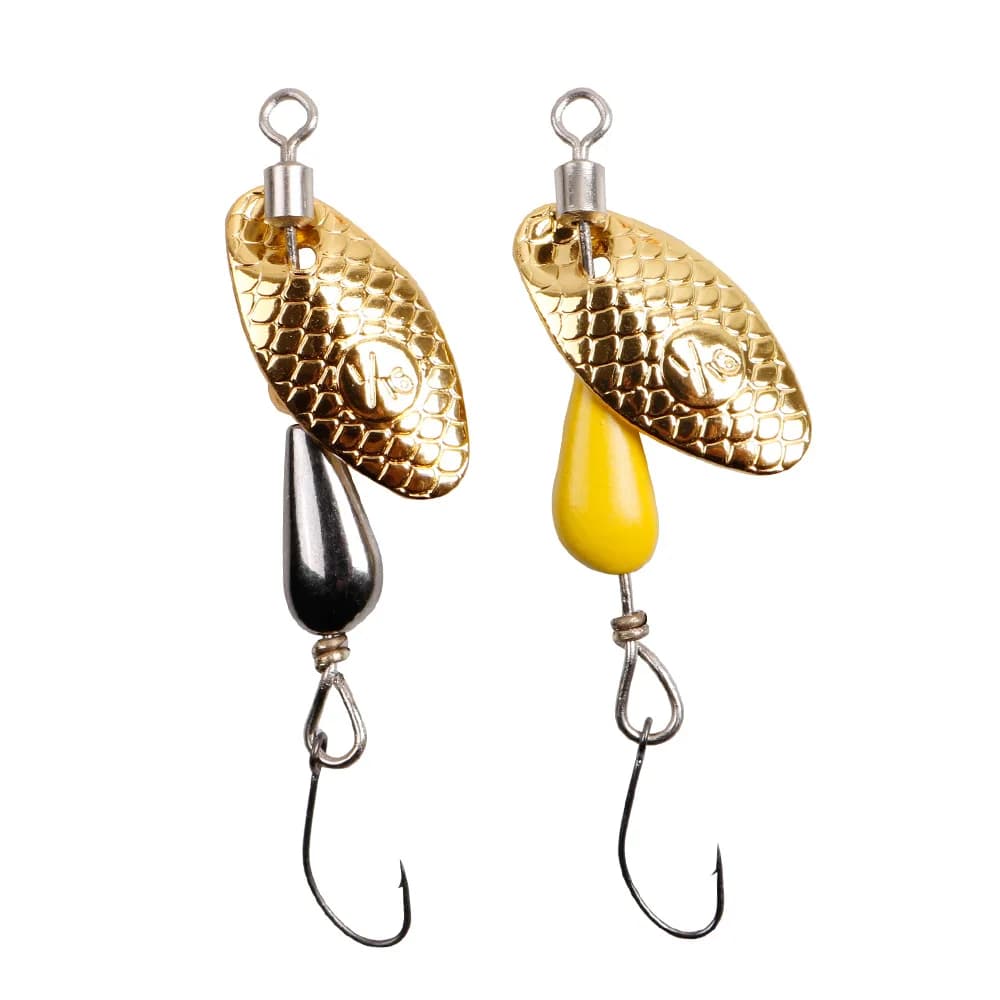2Pcs Spinner Spoon 5.5cm/2.8g - cuillers métalliques à paillettes pour truite, perche, brochet et black bass