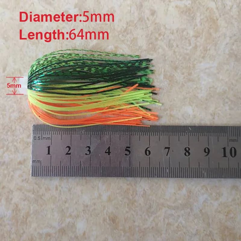 Lot de 3 à 10 jupes parapluie silicone 64mm 88 brins pour buzzbait et spinnerbait, accessoires pêche