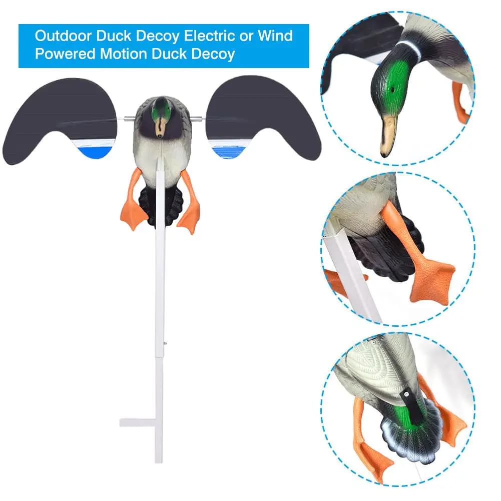 Leurre canard électrique ou éolien avec mouvement pour jardin arrière-cour appât chasse extérieur