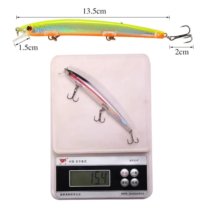 Leurre minnow 135mm wobblers crankbait dur pour carpe pike pêche carnassiers classique