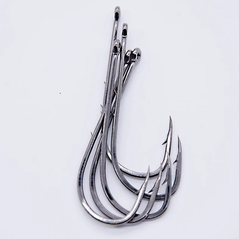 50 hameçons longue tige pour appâts vivants avec double garde appât acier carbone